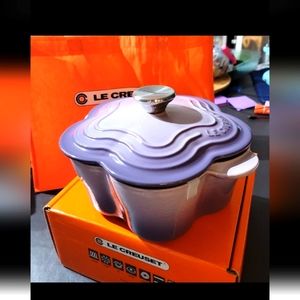NIB Le Creuset Provence or Blue Bell Purple Flower Cocotte Cast Iron